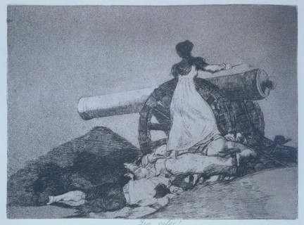 The Disasters of War, a series of etchings by Francisco de Goya (1746-1828), plate 7: 'Qué valor'?