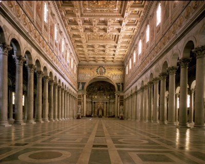 Interior view of the Basilica of St. Paul Outside in Rome.
