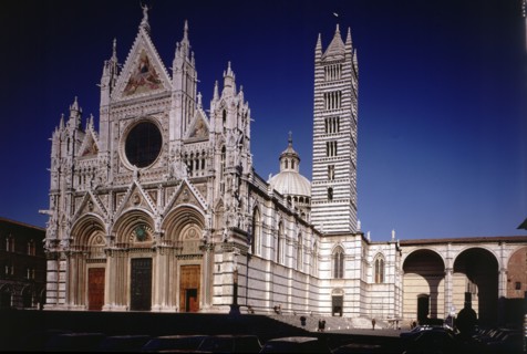 Exterior view of the Cathedral of Siena.
