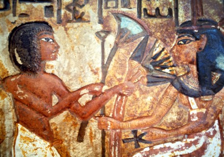 Detail of a familiar stele in a worship chapel.