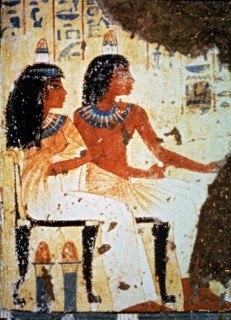 Detail of a fresco from a funerary chapel.