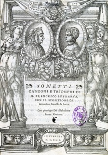 Cover of 'Sonetti. Canzoni e triomphi' by Petrarch. Venice edition, 1540.