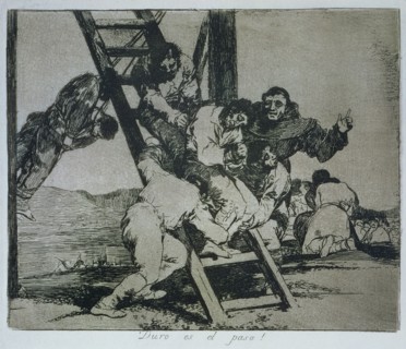 The Disasters of War, a series of etchings by Francisco de Goya (1746-1828), plate 14: 'Duro es e?