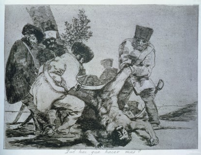 The Disasters of War, a series of etchings by Francisco de Goya (1746-1828), plate 33: 'Que hai q?