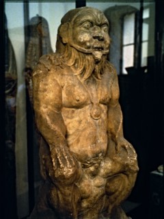 Bes, protector genius of Egyptian mythology in a statue of the Ptolemaic age.