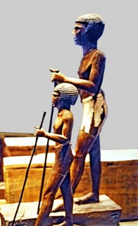 Wooden figurines representing men from Assiut, Upper Egypt.