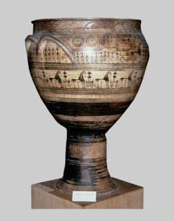 Krater by painter Hirschfeld with funerary scene of the geometric period.