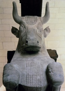 Capital in limestone of the Apadana (audience hall), from the Palace of Darius I at Susa (Elam), ?