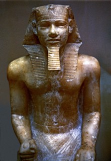 Chephren statue made in alabaster.