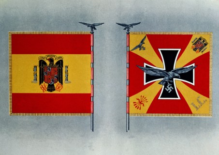 Front and back of the Flag of the Condor Legion during the Spanish Civil War.