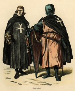 Knights of the Order of the Hospital of St. John or Malta with battle dress, engraving, 1860.