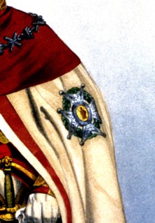 Detail of the shield of the Honoured Cross of San Fernando, Spain.