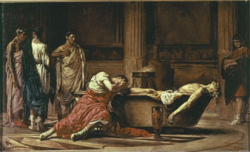 Death of Seneca', oil painting, Lucius Annaeus Seneca (4 BC -65 AD), Latin philosopher, writer an?