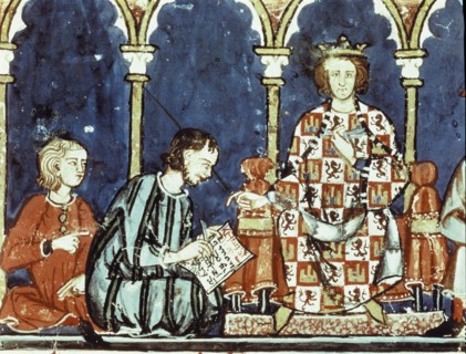 Book of Games' (1282), miniature of dices rules of Alfonso X 'The Wise' (1221-1284), king of Cast?