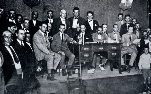 Lluís Companys as president of a 'rabassaire' rally, held in 1922.