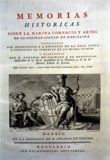 Cover 'Historical Records on Marina, Commerce and Arts of the ancient city of Barcelona', Volumes?