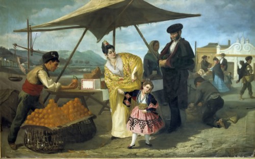 'Stand of oranges', oil Painting by Federico Maria Eder.