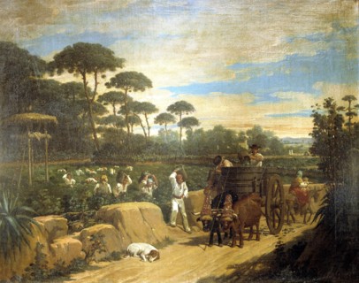 The grape harvest', oil by Joaquín Domínguez Becquer.