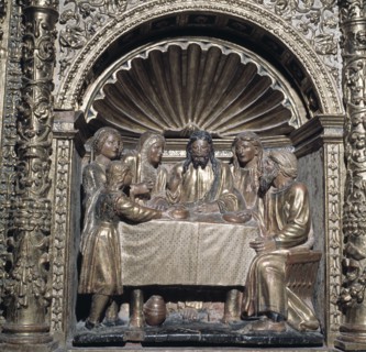 Detail of the main altarpiece of the Cathedral of Our Lady of the Vegetable Garden of Tarazona.