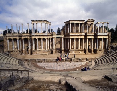 Front View from the 'Ima Cavea' of the Roman Theatre of Merida.