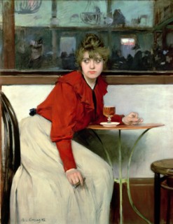'Girl in a bar', 1892, oil by Ramon Casas.