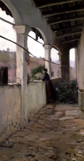 'Winter rain' oil by Santiago Rusiñol.