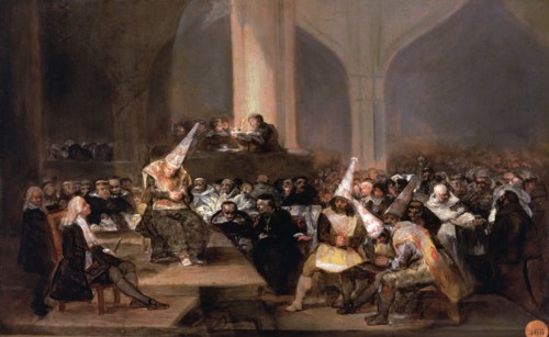 'Court of the Inquisition', 1812-1819, oil by Francisco de Goya.