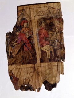 Scenes of banking in a scroll extracted from a manual of the file of protocols, illuminated manus?