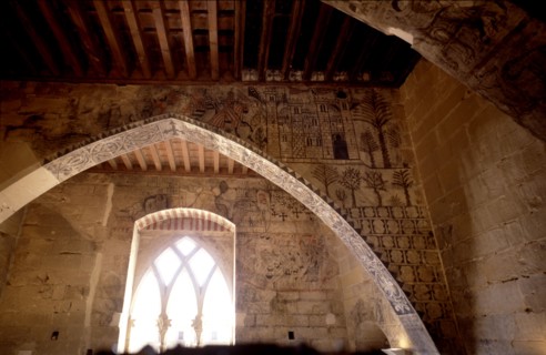 Entry of the troops of James I in Valencia, wall Painting, 14th century.