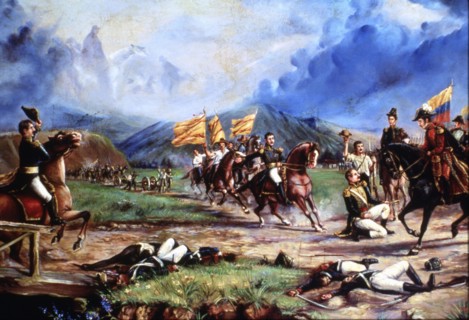 Pictorial representation of the Battle of Boyacá, August 7, 1819.