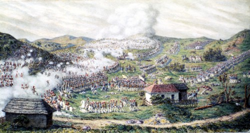 Representation in a painting of the Battle of Boyacá, August 7, 1819.
