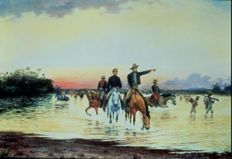 Bolivar and Santander in the Battle of the Llanos.
