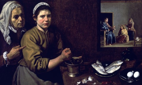 'Christ in the House of Martha', Diego Velazquez Oil.