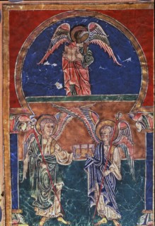 Symbol of St. John the Evangelist, miniature in the 'Beatus of Cardeña'.
