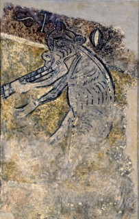 Animal musician, from the apse window decoration of Isavarre's Church, Pallars Sobirà.