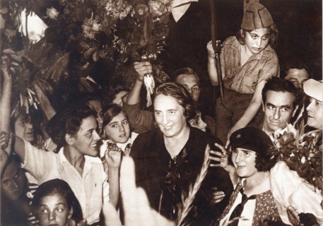Dolores Ibarruri 'The Pasionaria', Spanish Communist deputy, after his acclaimed speech at the Pa?