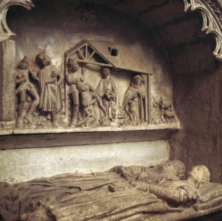 Detail of one of the tombs located in the collegiate church of Covarrubias.