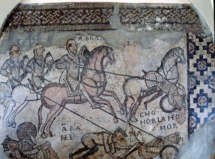 Abraham defeating the Elamites, mosaic on the walls of the ambulatory of the church of San Evasio?