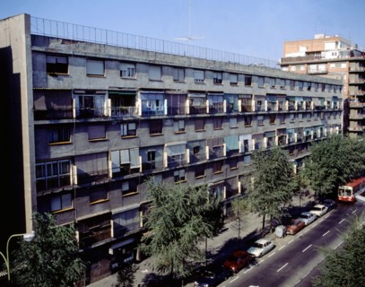 Façade of the Bloc House (1934-1936), located at the street Torras i Bages in the district of San?