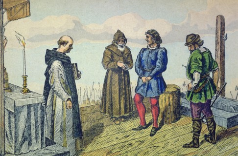 Execution of the Castilian nobleman Alvaro de Luna in Valladolid in 1453 by order of King John II.