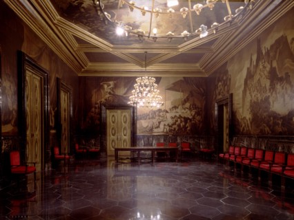 Interior of the 'Saló de les Cròniques' in the city council of Barcelona, designed by Josep Maria?
