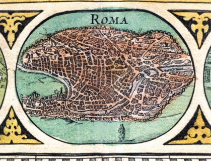 Rome, colored engraving from the book 'Le Theatre du monde' or 'Nouvel Atlas', 1645, created, pri?