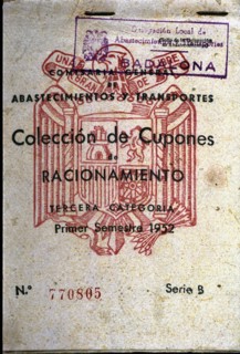 Rationing card that was needed to buy basic foods in the years after the Civil War, 1952.
