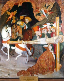 'Crucifixion of Saint Andrew', table of the Gurb Altarpiece (1417 - 1418), designed by Lluis Bor?