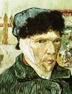 Self-portrait with severed ear by Vincent Van Gogh.