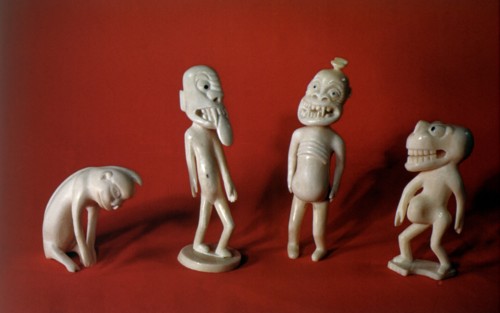 Fetishes made with seal ivory.