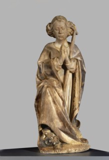 A person praying. Sculpture from the tomb of Bishop Bernat de Pau (1394-1457), made in alabaster,?