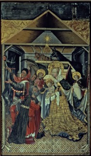 'Adoration of the Shepherds', table of the Verdu altarpiece by Jaume Ferrer II.