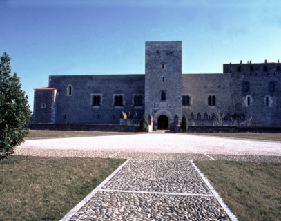Courtyard of the Palace of the Kings of Majorca in Perpignan.