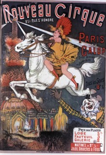 Poster announcing the 'Nouveau Cirque', installed in Paris, drawing 1889.